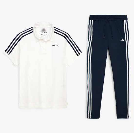 ADS PREMIUM MESH THREE STRPS TRACKSUIT MEN WHITE-NAVY