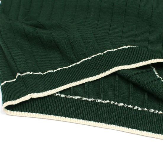 ZARA PREMIUM ESPRESSO CABEL-KNIT POLO GREEN