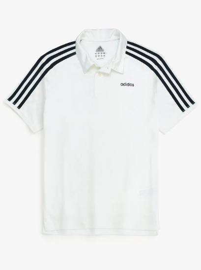 ADS PREMIUM DRY FIT MESH THREE STRPS POLO MEN WHITE