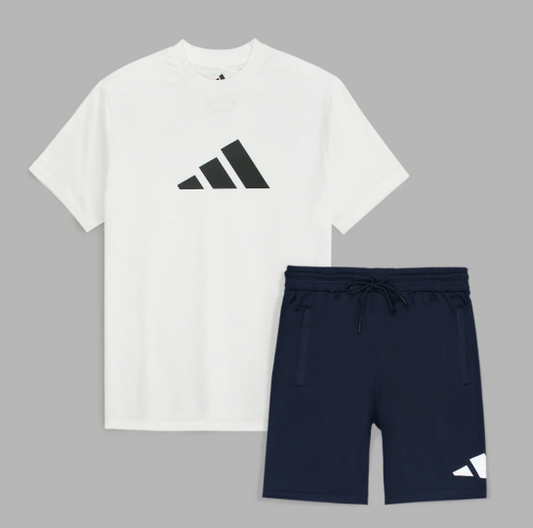 ADS PREMIUM MESH STRECH TWIN-SET MEN WHITE-NAVY