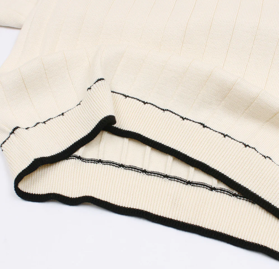 ZARA PREMIUM ESPRESSO CABEL-KNIT POLO CREAM